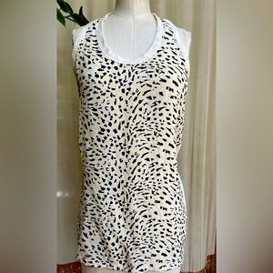 Reiss Womens Silk Racerback Tank Top Cream Black Kendall Animal Print
